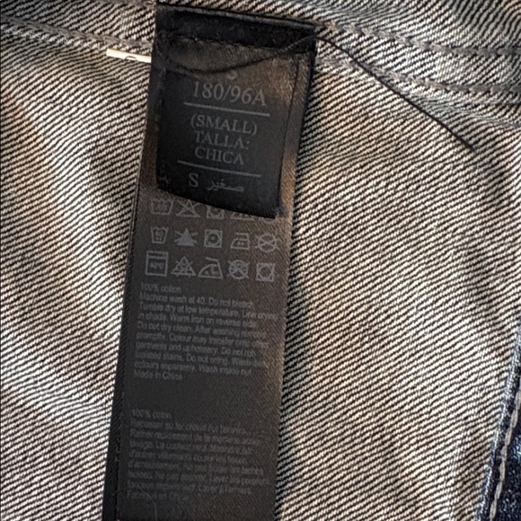 AllSaints Raw Destroyed Collar Denim Jacket Small EUC Minimalist - Picture 7 of 7